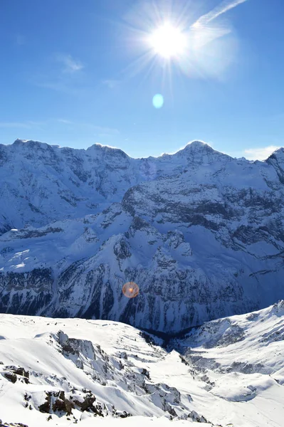Mountain Schilthorn Eiger Monch Jungfrau Ελβετία Χιονισμένες Βουνοκορφές Των Άλπεων — Φωτογραφία Αρχείου