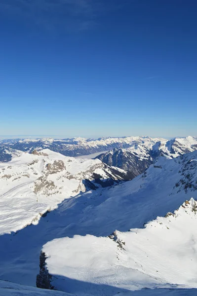 Mountain Schilthorn Eiger Monch Jungfrau Switzerland Snowy Mountain Peaks Alps — Stock Photo, Image