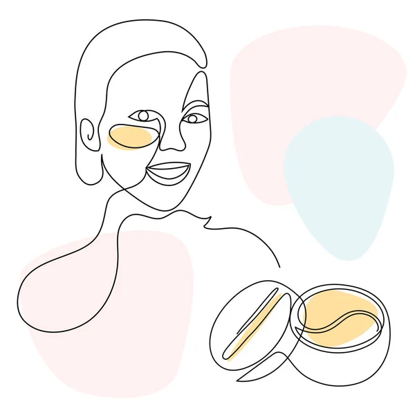 Γυναικείο Πρόσωπο Μπαλώματα Κάτω Από Μάτια Προσωπική Φροντίδα Περιποίηση Δέρματος — Διανυσματικό Αρχείο