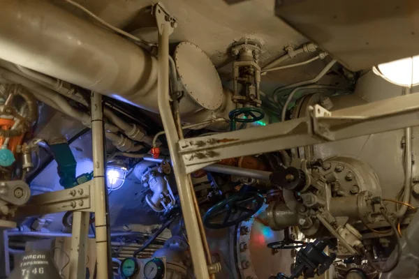 Вигляд Підводного Човна Всередині Цвяхи Труби Пристрої Підводний Човен 413 — стокове фото