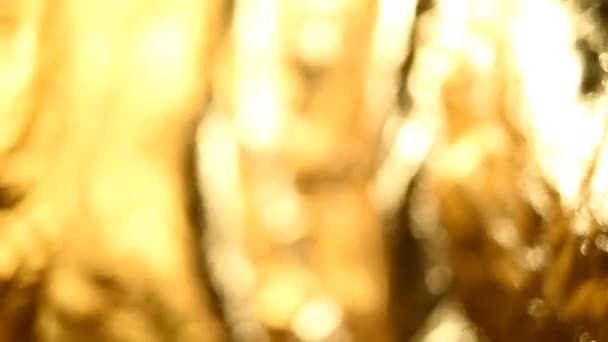 Złoty Lub Żółty Odcień Bokeh Rozproszone Światło Migające Tło Światła — Wideo stockowe