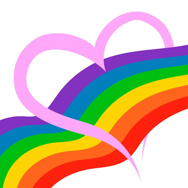Гордость Флаг Иллюстрация Сердце Любовь Символ Сообщества Радужных Цветах Векторный — стоковый вектор