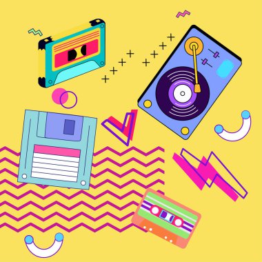 Design 90's retro style nostalgic 