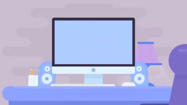 Animazione Banchi Lavoro Computer — Video Stock