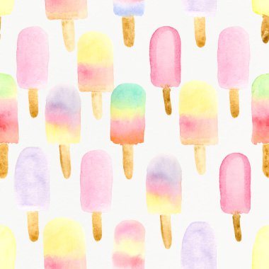 Suluboya ile desenli resimli dondurma