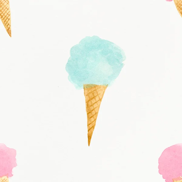 冰淇淋的水彩画 — 图库照片