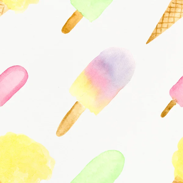 Иллюстрация Мороженого Акварелью — стоковое фото