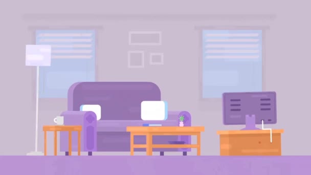 Oturma Odasında Animasyon — Stok video
