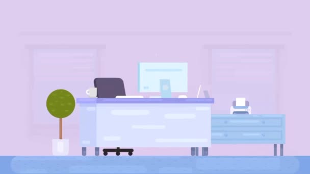 Animation Private Office Space — Stock Video