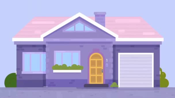 Einfache Animation Von Privathaushalten — Stockvideo