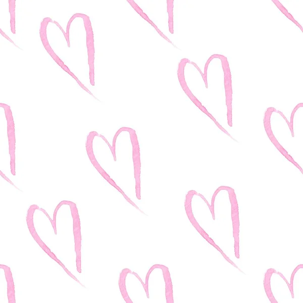 水彩画の愛ピンクとパターン — ストック写真