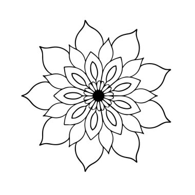 El çizimi Mandala dekoratif soyut tasarım 8