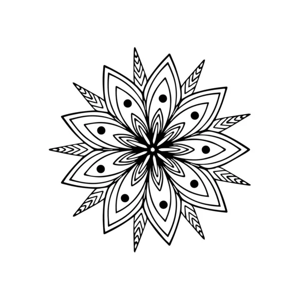 Dekorace Mandala Vzor Abstraktní Květiny4 — Stockový vektor