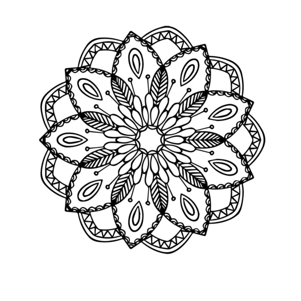 Décoration Motif Mandala Abstrait Floral — Image vectorielle