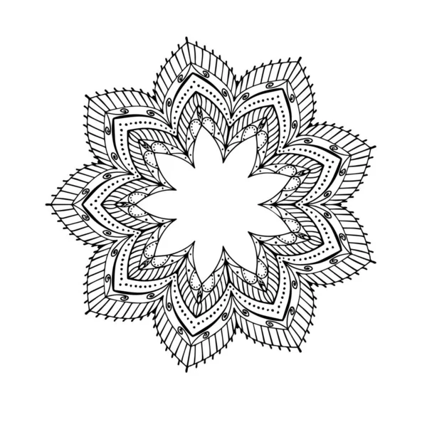 Ruční Kresba Vzor Mandala Dekorace4 — Stockový vektor