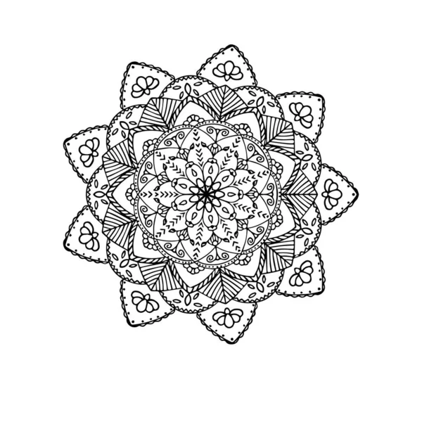 Handzeichnung Muster Mandala Dekorativ — Stockvektor