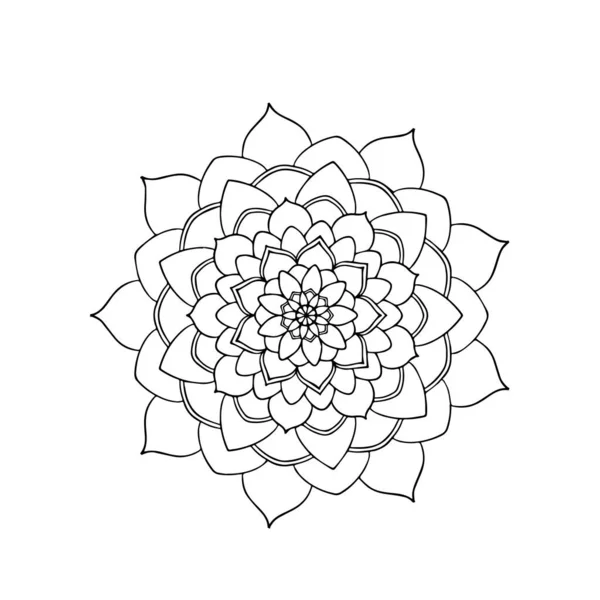 Handzeichnen Mandala Der Floralen Abstrakten Design3 — Stockvektor