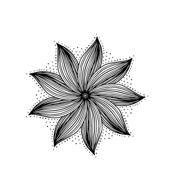 Hand Draw Mandala Floral Abstract Design — Stock Vector