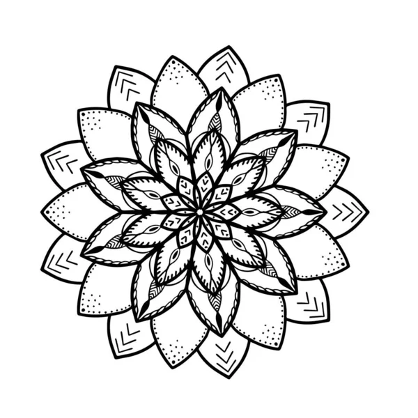 Abstrait Mandala Ornemental Floral Main Draw9 — Image vectorielle