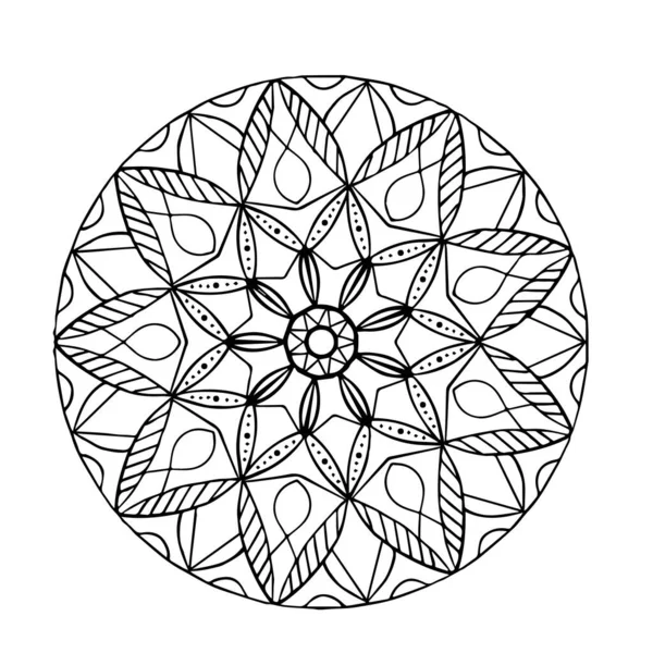 Abstrakte Mandala Ornamentale Florale Handzeichnung — Stockvektor