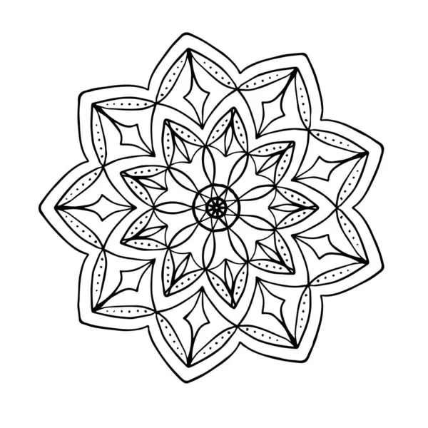 Abstraktní Mandala Ornamentální Květinová Ruční Kresba — Stockový vektor