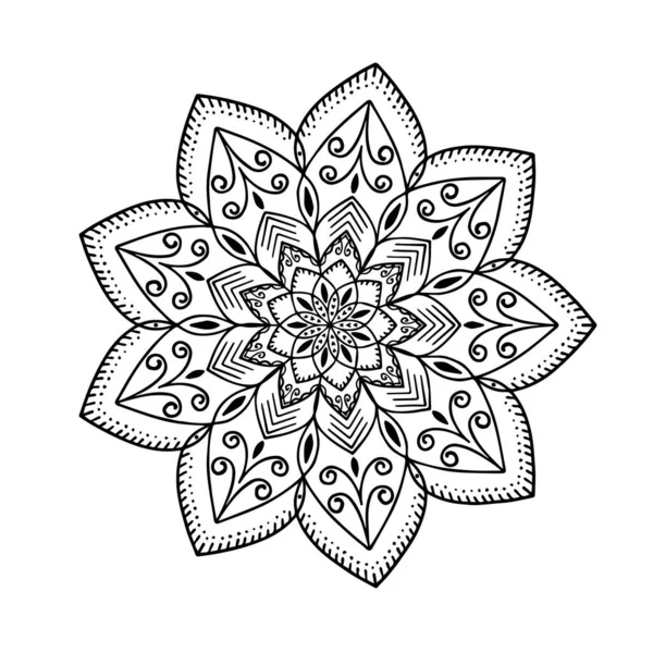 Αφηρημένη Mandala Διακοσμητικά Floral Χέρι Draw4 — Διανυσματικό Αρχείο