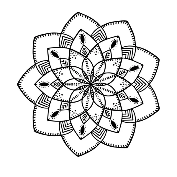 Abstrait Mandala Ornemental Floral Main Draw3 — Image vectorielle