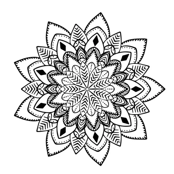 Abstraktní Vzor Mandala Květinová Ruční Kresba — Stockový vektor