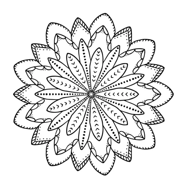 Αφηρημένο Μοτίβο Μαντάλα Floral Χέρι Draw4 — Διανυσματικό Αρχείο