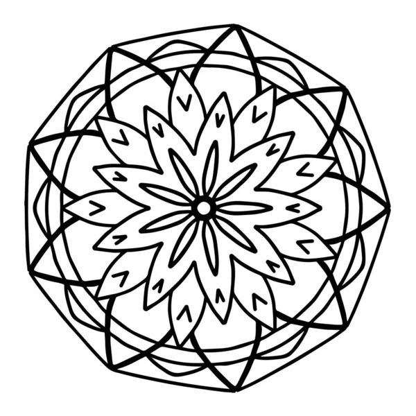 Patrón Abstracto Mandala Floral Dibujo Mano3 — Vector de stock