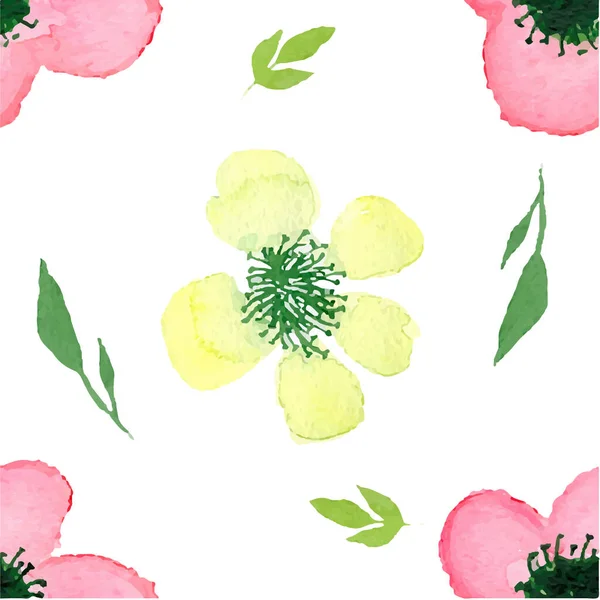 Ilustração Vetorial Verão Rosa Flor — Vetor de Stock