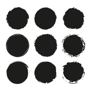 Grunge şekillerini beyaz arkaplanda ayarla. Vektör illüstrasyonu.