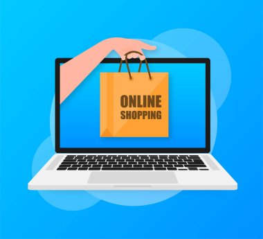 Daire, her amaçla tasarlanmış harika bir tasarım. Çantalı 3D el. Düz vektör çizimi. Çevrimiçi mağaza.