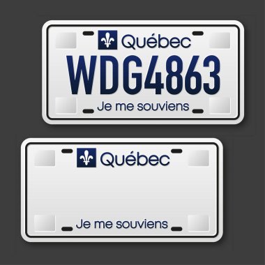 Quebec araba plakası. Quebec plakalı Amerikalı.