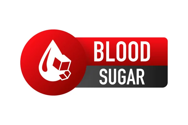 Icono Diabetes Cubo Azúcar Disuelve Dentro Gota Sangre Ilustración Vectorial — Vector de stock