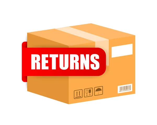 Returns Box Great Design Any Purposes Vector Concept Courier Service — Stock Vector