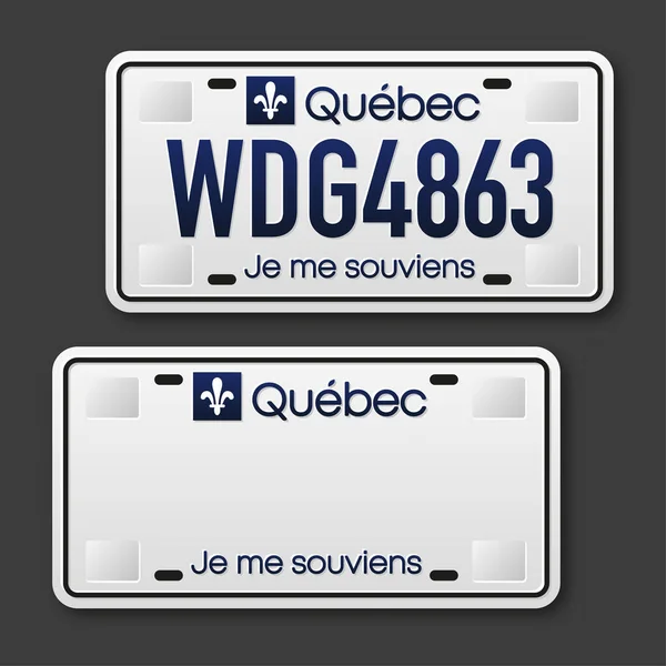 Stock vector Quebec car plate. American with quebec car plate