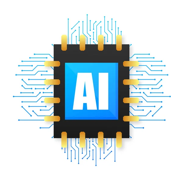 Logo Inteligencia Artificial Icono Símbolo Vectorial Aprendizaje Automático Inteligencia Artificial — Archivo Imágenes Vectoriales