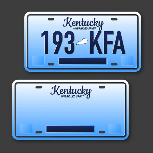 Retro Bilplatta För Banner Design Kentucky Staten Isolerad Vektorillustration Företag — Stock vektor
