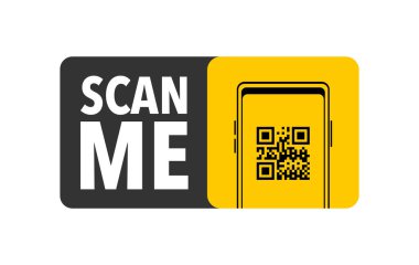 QR kodlu ikonu tara. Yazı beni tarıyor. QR kod etiketi