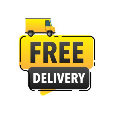 Ücretsiz teslimat. Reklam etiketi. Kamyonetli rozet.
