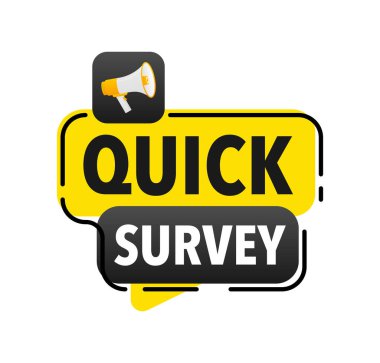 Anket Anonsu Megafon Etiketi. Hoparlör konuşma balonu