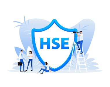 HSE - Sağlık Güvenliği Ortamı. İş güvenliği. Güvenli endüstri ve işyeri standardı