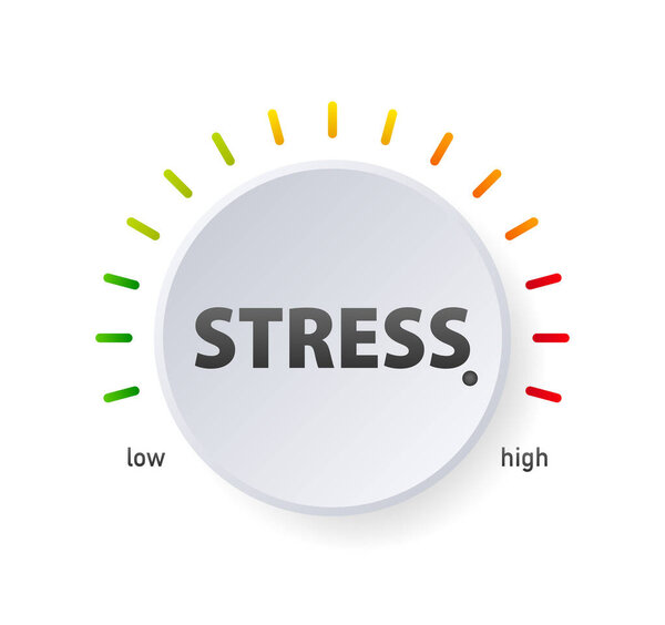Stress scale test. Prevent stress level. Vector illustration