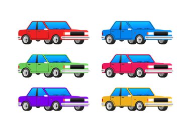 Flat cars set. Car collection. Vector illustration