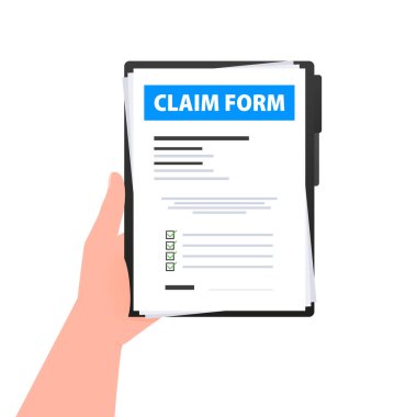 Claim form document. Insurance application form. Accident Snd insurance.