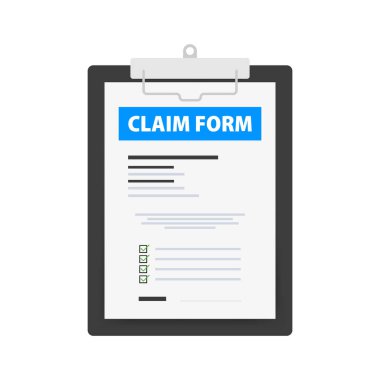 Claim form document. Insurance application form. Accident Snd insurance.