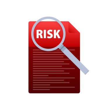 Magnify glass of risk. Risk Management icon