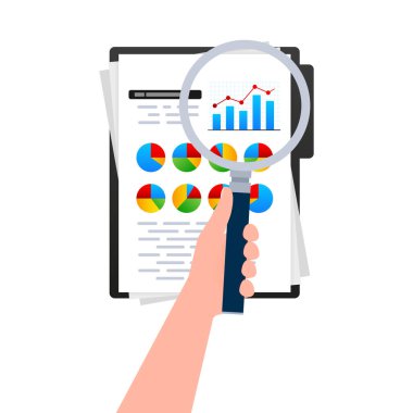 Data analysis. analytic finance graph report. Financial audit research analysis