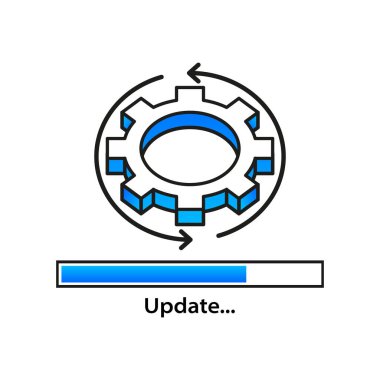 System software update and upgrade. Install new software. Installing app patch. Vector illustration